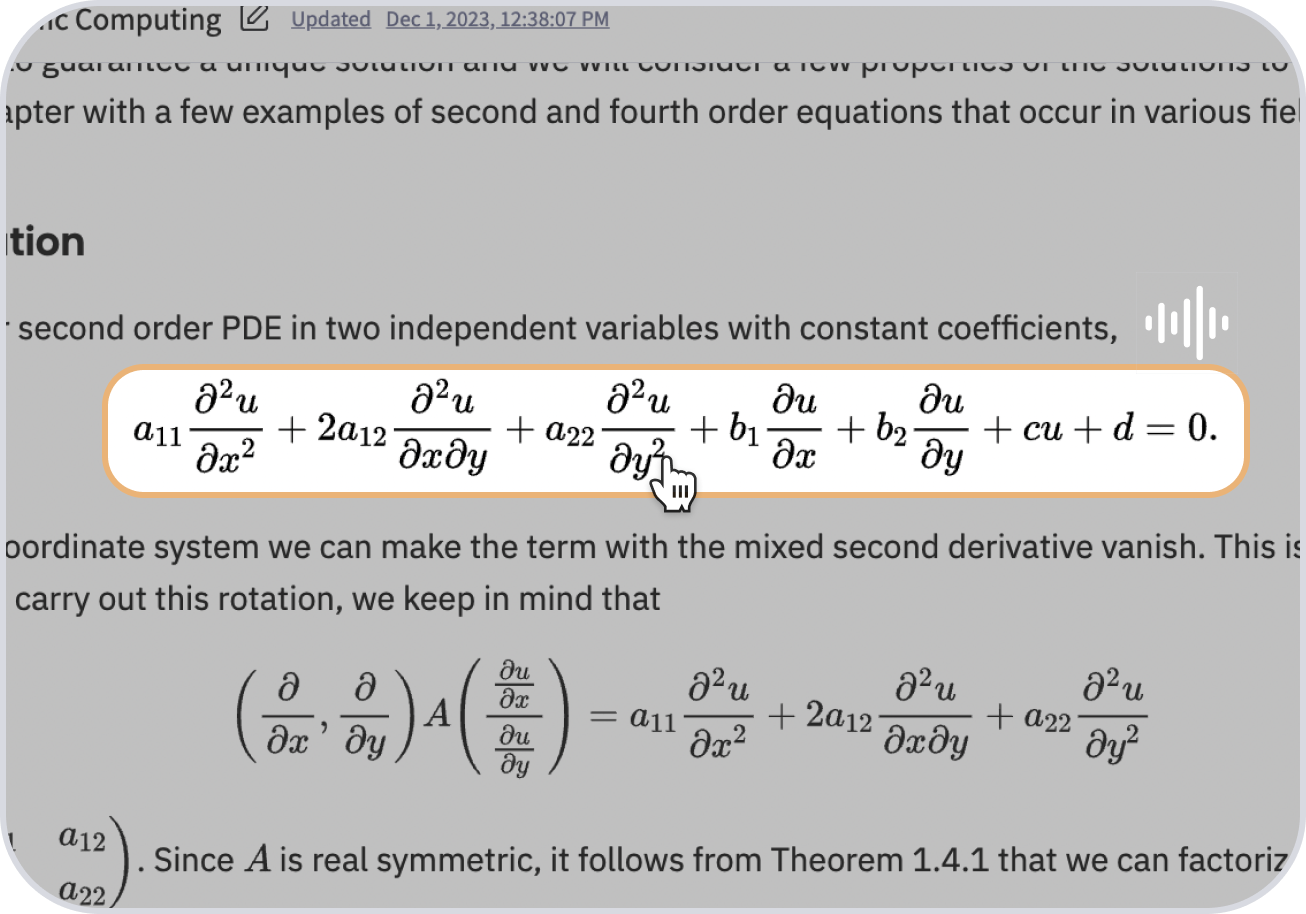 Use speech to math