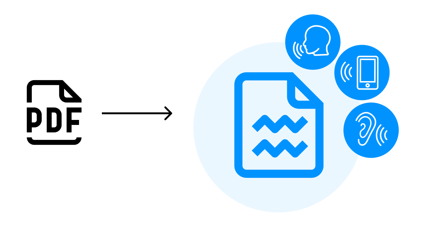 Graphic showing PDF conversion to accessible document