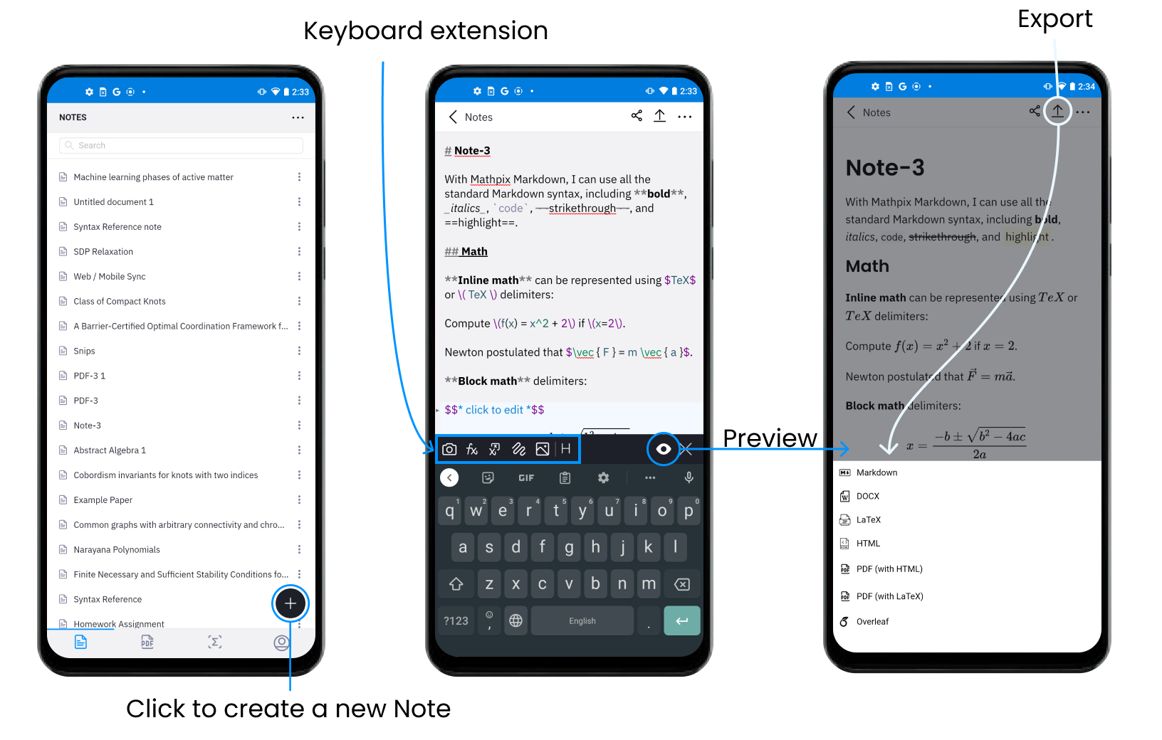 Create Notes using Mathpix Markdown