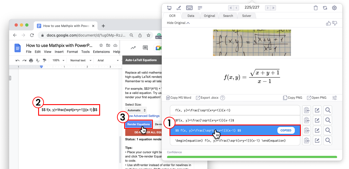 Use Mathpix Snip to insert equations