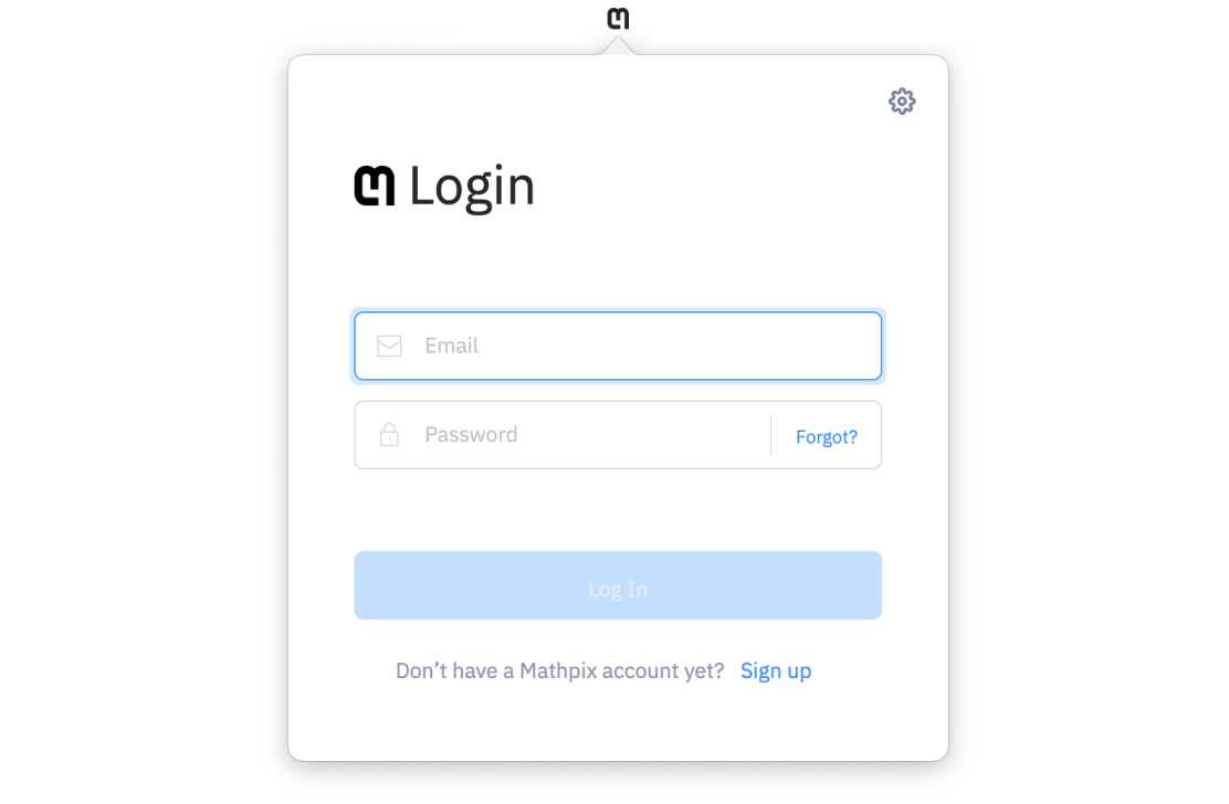 Login screen on Snip