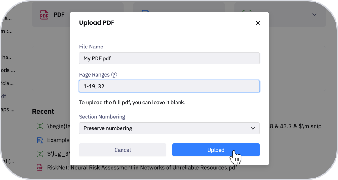 Select page ranges