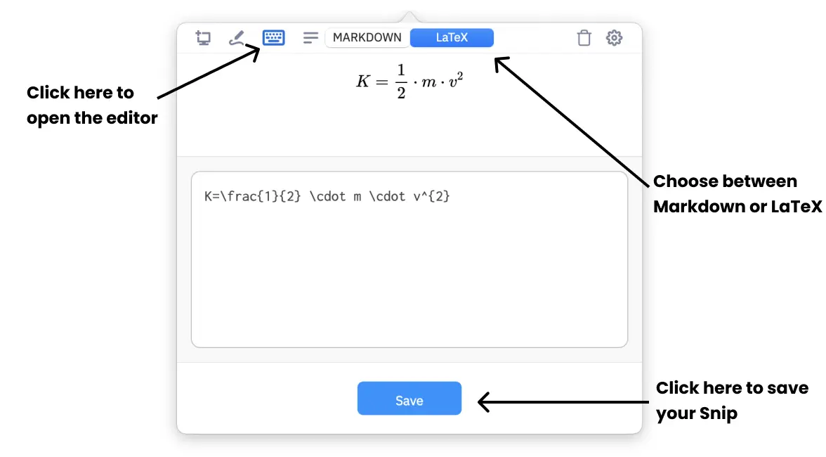 Editor mode in Snip