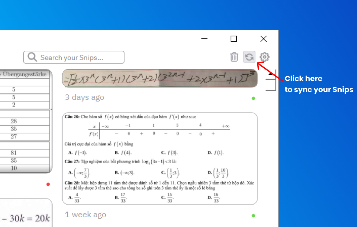 Sync your Snips