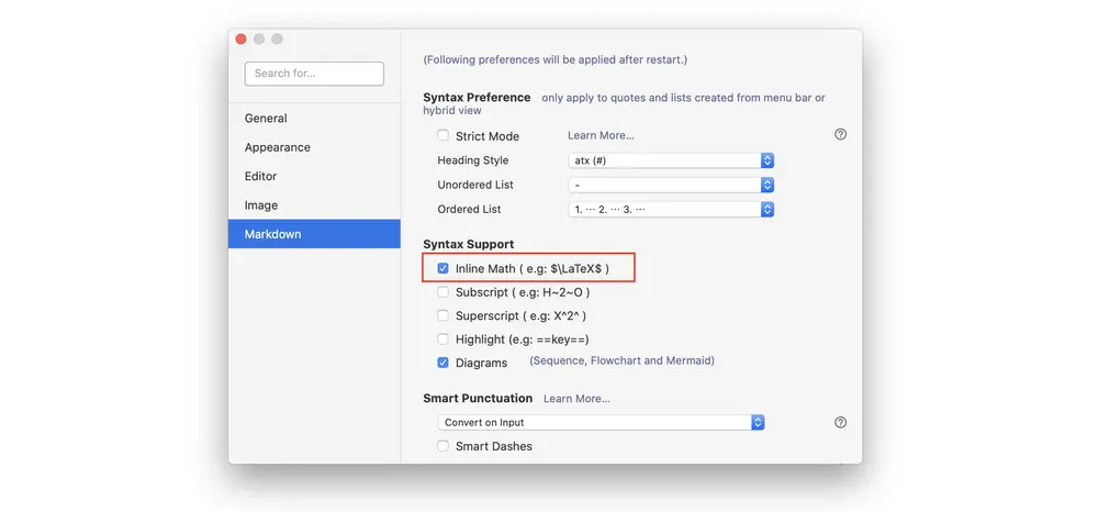 Change your Typora settings