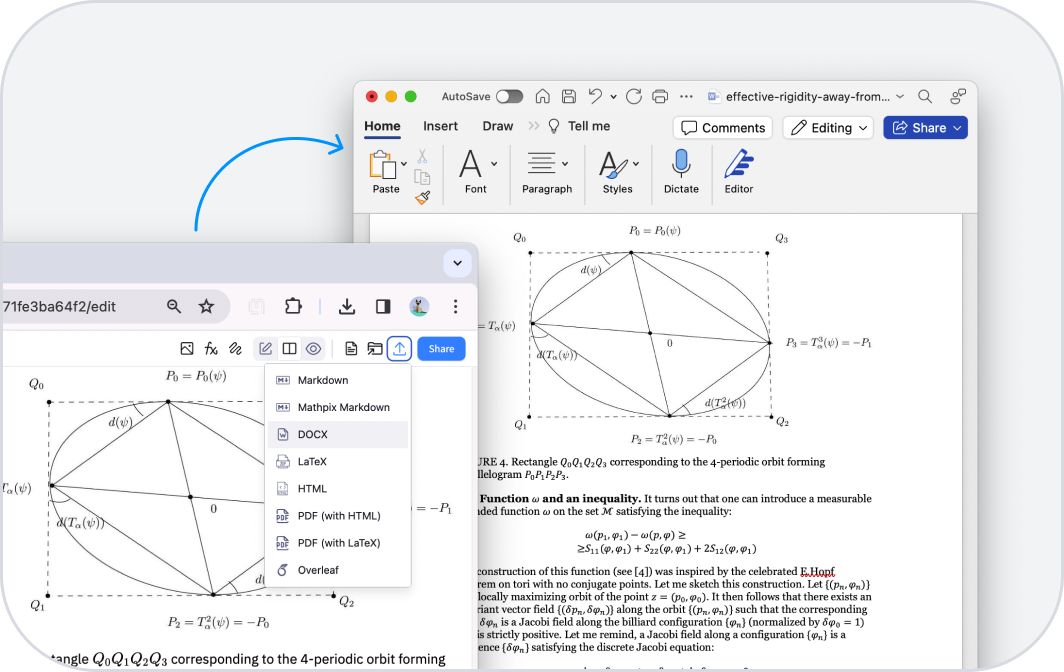 Convert images to LaTeX, DOCX, and more.